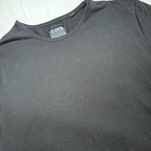 Cuts Shirt Mens Large Black Curve-Hem Pyca Pro Performance Stretch Casual Tee